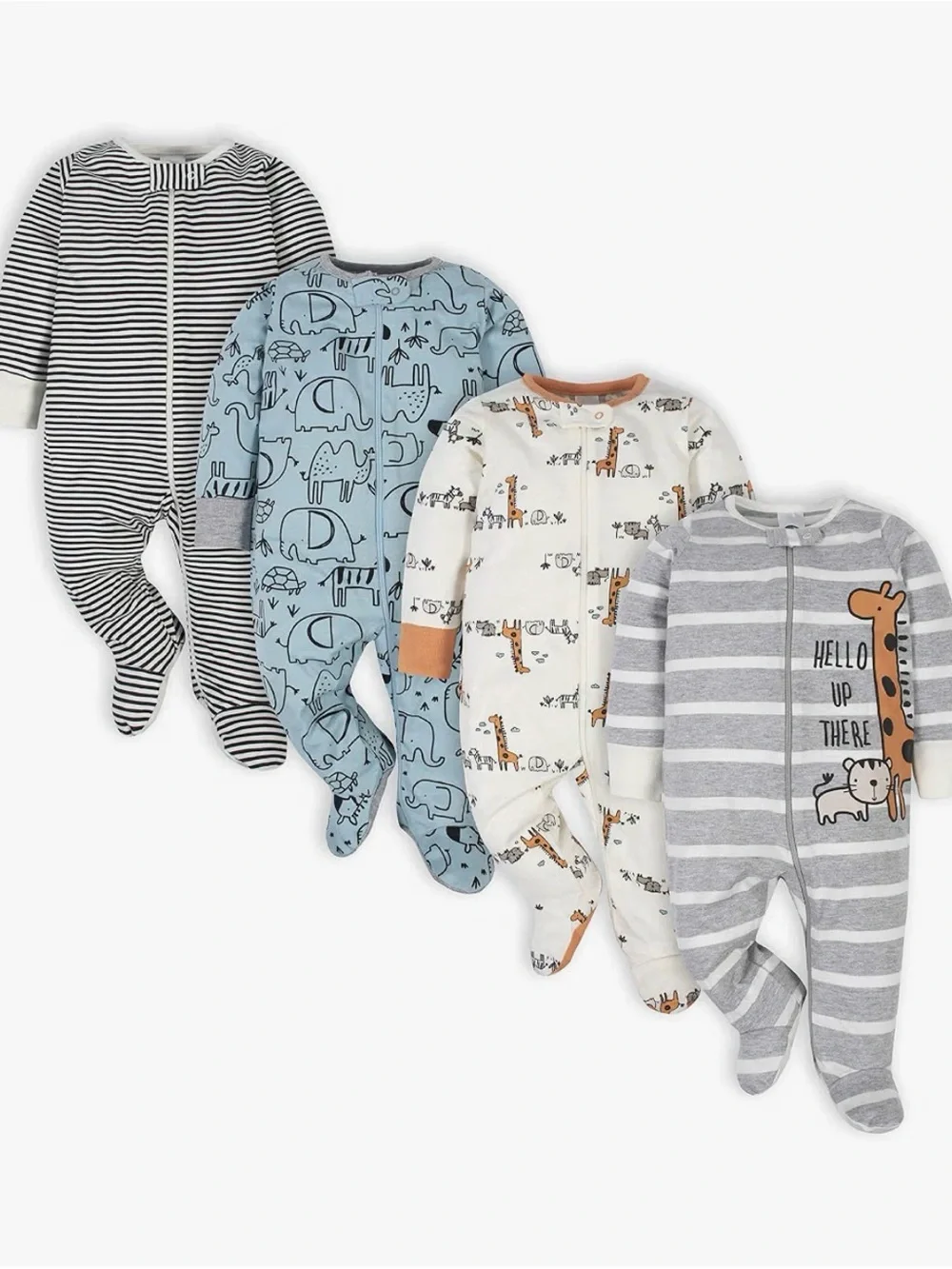 NEW Gerber Baby Boys' 4 Pack Sleep 'N Play Footie